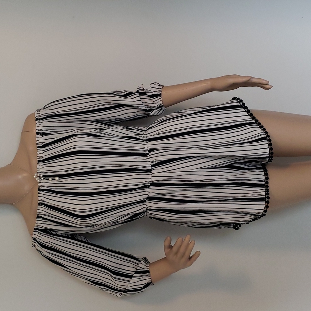 Revamped off shoulder stripped jumpsuit